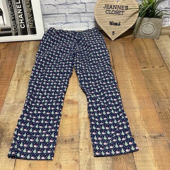Vineyard Vines Logo Men Deep Bay Blue Whale Xmas Tree Print Lounge Pants M - Picture 7 of 13